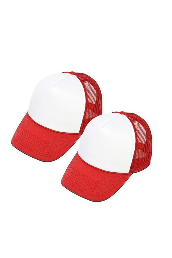 Sublimation Blanks Polyester Mesh Cap Mesh Hat Two Tone Trucker Summer Mesh Cap with Adjustable Snapback,2pcs