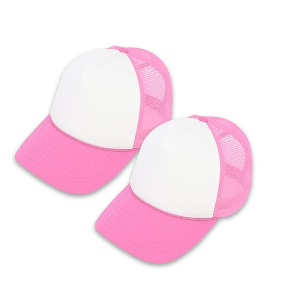 MR.R Sublimation Blanks Polyester Mesh Cap Mesh Hat Two Tone Trucker Summer Mesh Cap with Adjustable Snapback,2pcs