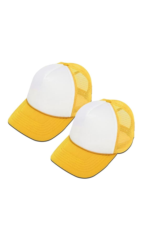 Sublimation Blanks Polyester Mesh Cap Mesh Hat Two Tone Trucker Summer Mesh Cap with Adjustable Snapback,2pcs