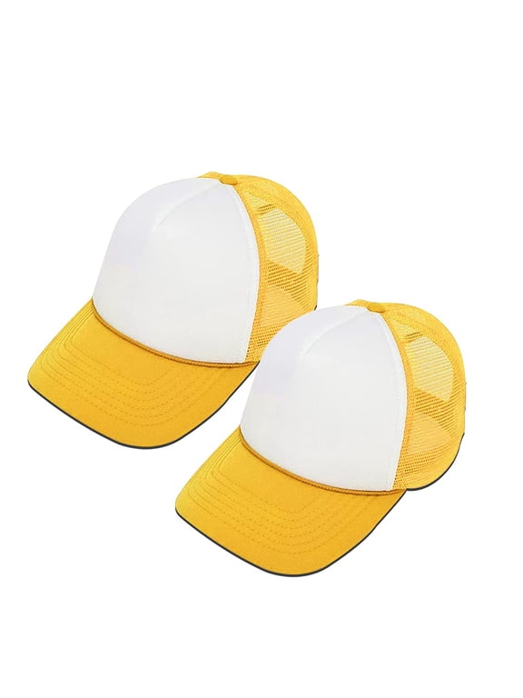 Sublimation Blanks Polyester Mesh Cap Mesh Hat Two Tone Trucker Summer Mesh Cap with Adjustable Snapback,2pcs