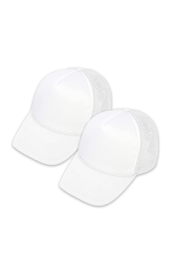 Sublimation Blanks Polyester Mesh Cap Mesh Hat Two Tone Trucker Summer Mesh Cap with Adjustable Snapback,2pcs