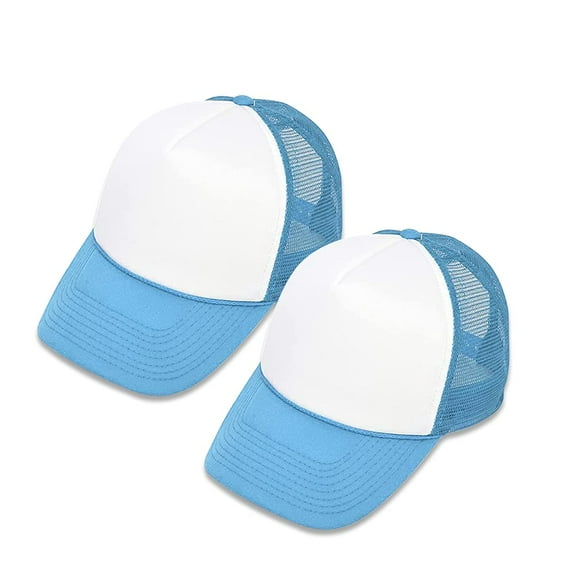 MR.R Sublimation Blanks Polyester Mesh Cap Mesh Hat Two Tone Trucker Summer Mesh Cap with Adjustable Snapback,2pcs
