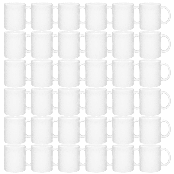 MR.R Sublimation Blanks Set of 36PCS Dishwasher White Ceramic Coffee Mugs 11oz Grade A Blank Ceramic Classic Drinking Cup Mug for Milk Tea Cola Water with Safe Package (36 Packs)