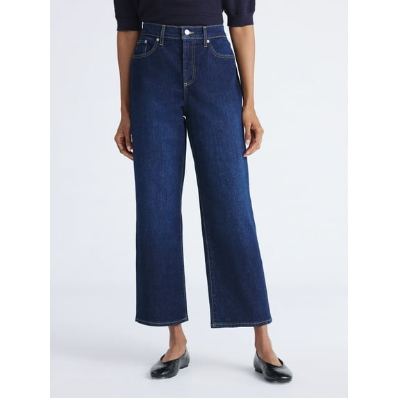 Free Assembly Women's Mid Rise Relaxed Ankle Length Jeans, 27" Inseam, Sizes 0-20