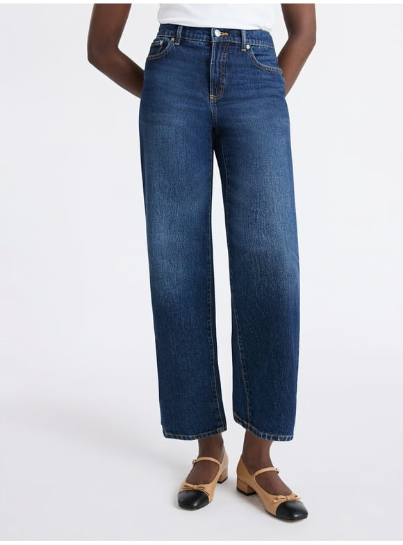Women's Midrise Relaxed Ankle Jeans, 27.5" Inseam Sizes 0-18