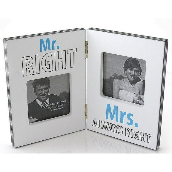 MR  RIGHT   MRS  ALWAYS RIGHT Hinged Double 3x3 Frame by OUR NAME IS MUD - 3x3