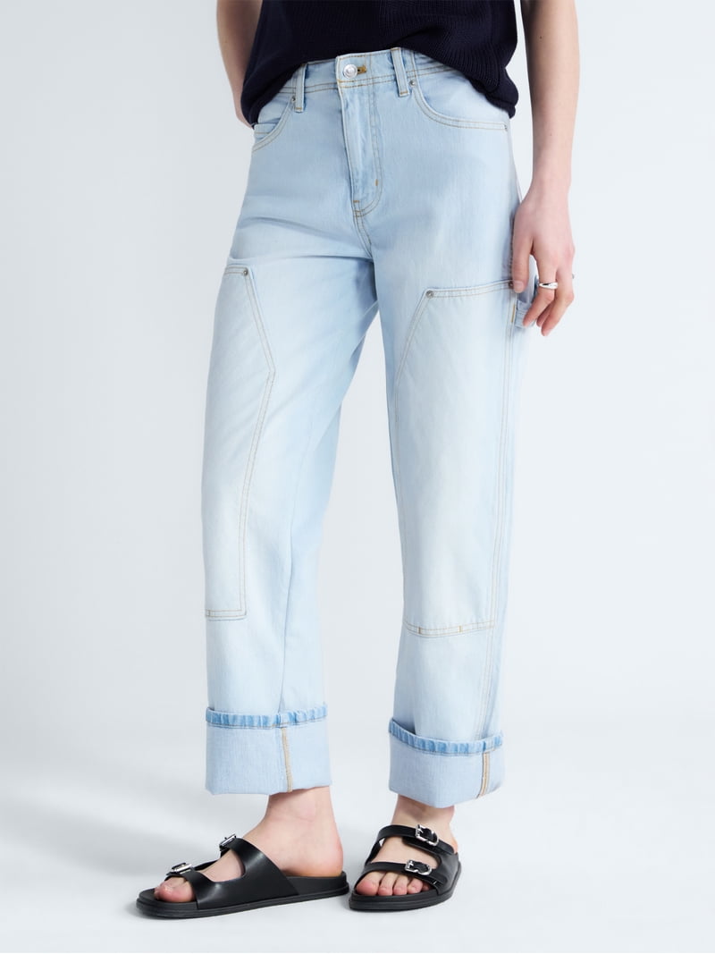 Free Assembly Women's and Women's Plus Mid Rise Relaxed Carpenter