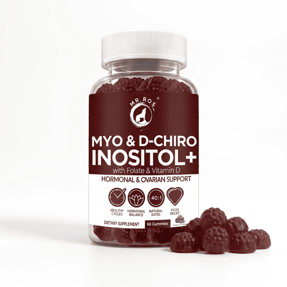MR ROS PCOS Inositol Gummies Mixed Barries, Myo & D-Chiro Inositol 40:1 Ratio, 60 Gummies
