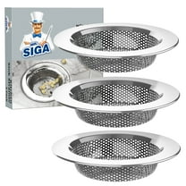 MR.SIGA Kitchen Sink Strainer, Stainless Steel Sink Drain Strainer, Dishwasher Safe, Pack of 3