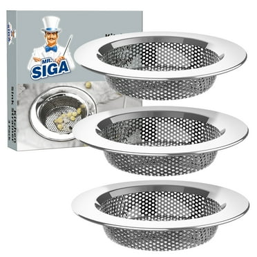 MR.SIGA Kitchen Sink Strainer, Stainless Steel Sink Drain Strainer, Dishwasher Safe, Pack of 3