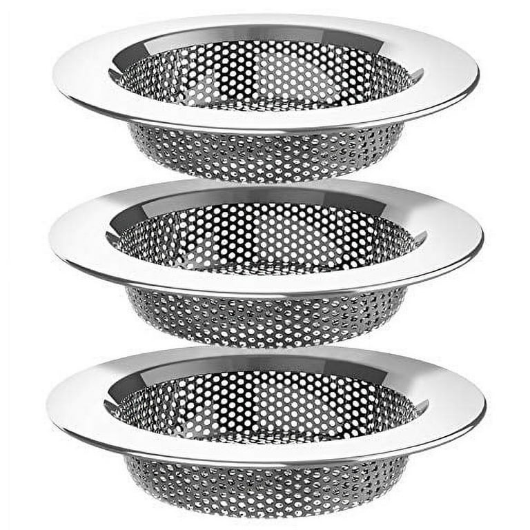 Lotfancy 2 Kitchen Sink Strainer, 4.5 in Stainless Steel Mesh Drain Strainer, Silver