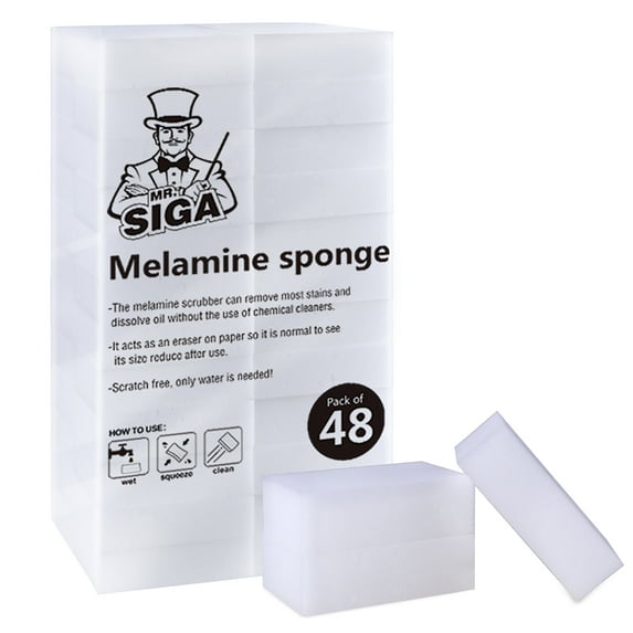 MR.SIGA Melamine Eraser Sponge, Magic Eraser Cleaning Pads, 48 Count, Size 3.1" x 2" x 1"