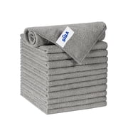 MR.SIGA Microfiber Cleaning Cloth, All-Purpose Microfiber Towels, Streak Free Cleaning Rags, Pack of 12, Gray, 11.8 x 11.8 inch