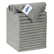 MR.SIGA Microfiber Cleaning Cloth, All-Purpose Microfiber Towels, Streak Free Cleaning Rags, Pack of 15, Grey, Size 30 x 30 cm(11.8 x 11.8 inch)