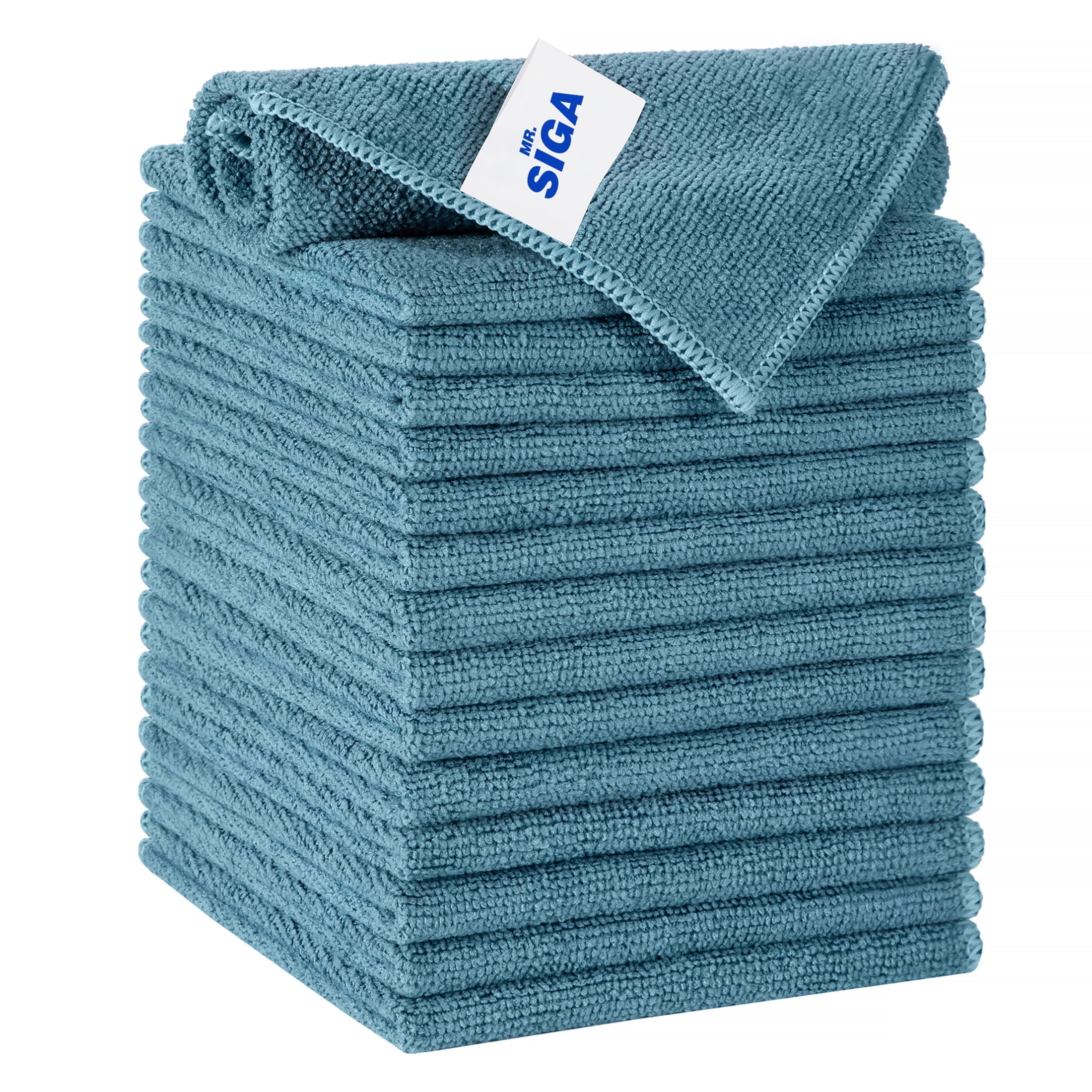 MR.SIGA Microfiber Cleaning Cloth, All-Purpose Microfiber Towels, Streak Free Cleaning Rags, Pack of 15, Navy, Size 30 x 30 cm(11.8 x 11.8 inch)