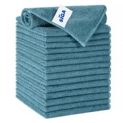 MR.SIGA Microfiber Cleaning Cloth, All-Purpose Microfiber Towels, Streak Free Cleaning Rags, Pack of 15, Navy, Size 30 x 30 cm(11.8 x 11.8 inch)