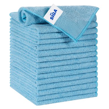MR.SIGA Microfiber Cleaning Cloths - Pack Of 12, 40x40cm (15.7x15.7"), Super Absorbent & Lint Free