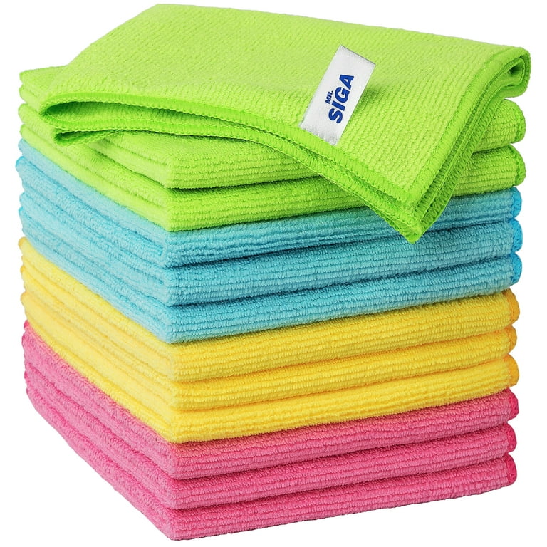 MR.SIGA Microfiber Cleaning Cloth for Kitchen, Household & Car Cleaning,  Pack of 12, Size: 12.6 x 12.6