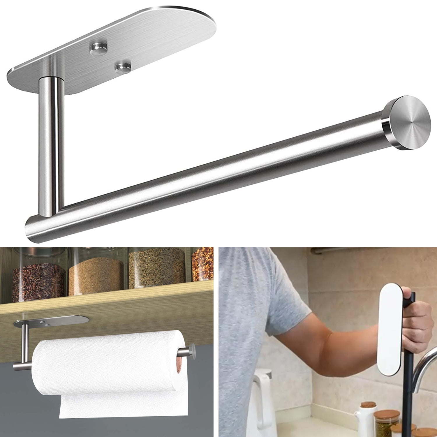 MR SKY Kitchen Paper Towel Holder Wall Mount Under Self