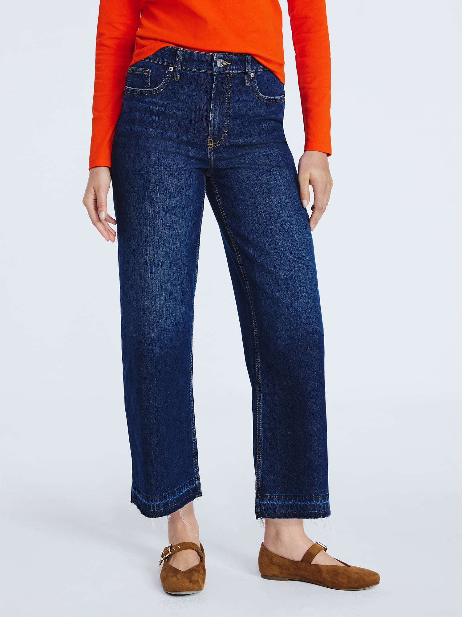 Free Assembly Women's Mid Rise Ankle Length Slim Jeans, 27" Inseam, Sizes 0-18