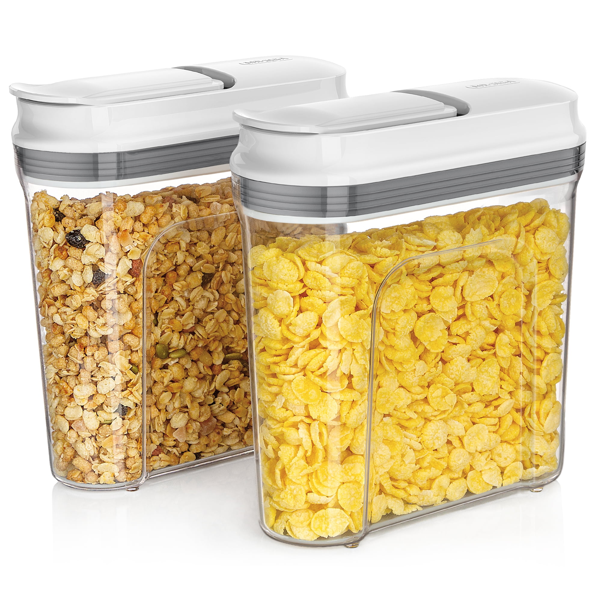 MR.Siga 2 Pack Airtight Cereal Dispenser Set, Plastic Cereal Containers