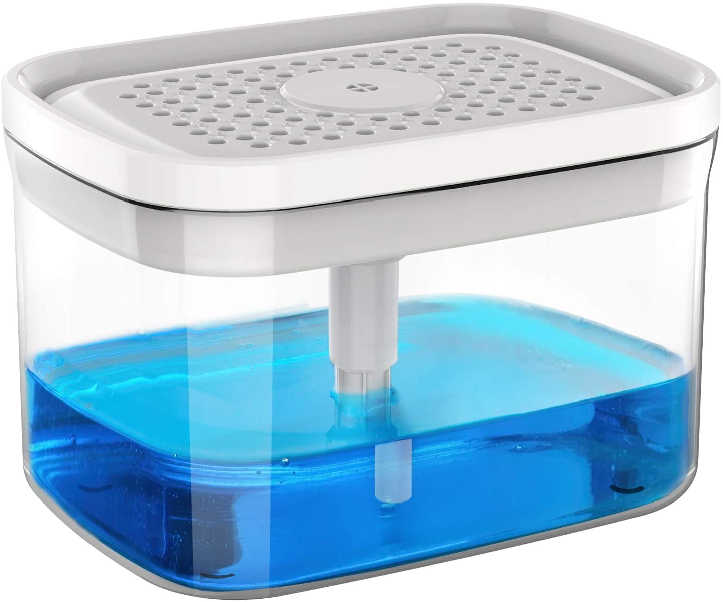 White Premium Soap Dispenser and Sponge Holder with Transparent Caddy