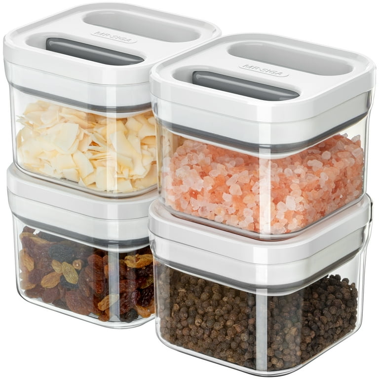 MR.Siga 4 Pack BPA Free Airtight Food Storage Container Set, 360ml /  12.2oz, Small, White