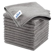 MR.SIGA All-Purpose Microfiber Cleaning Cloth Streak Free Cleaning Rags, 12 Pack, Grey