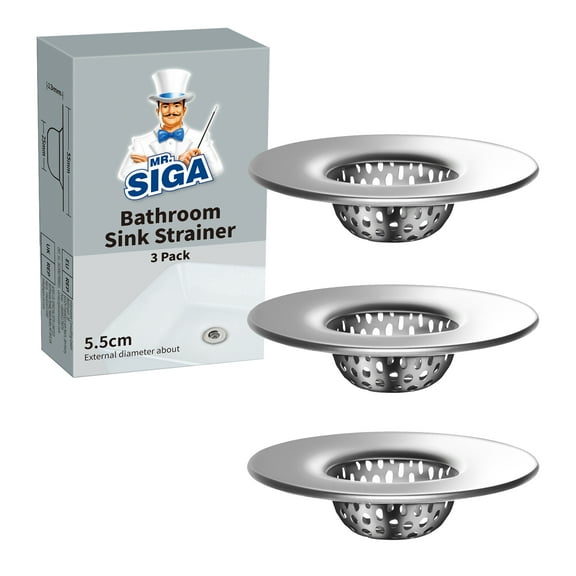 MR.Siga Bathroom Stainless Steels Sink Strainer,Bathtub Sink Drain Strainer Hair Catcher, 3 Pack