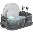thumbnail image 1 of MR.Siga Dish Drying Rack for Kitchen Counter, Compact Dish Drainer with Drainboard, Utensil Holder and Cup Rack, Grey, 1 of 8