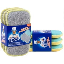 MR.Siga Dual Action Scrubbing Sponge, Pack of 6, Size:15x8.5x2.3cm