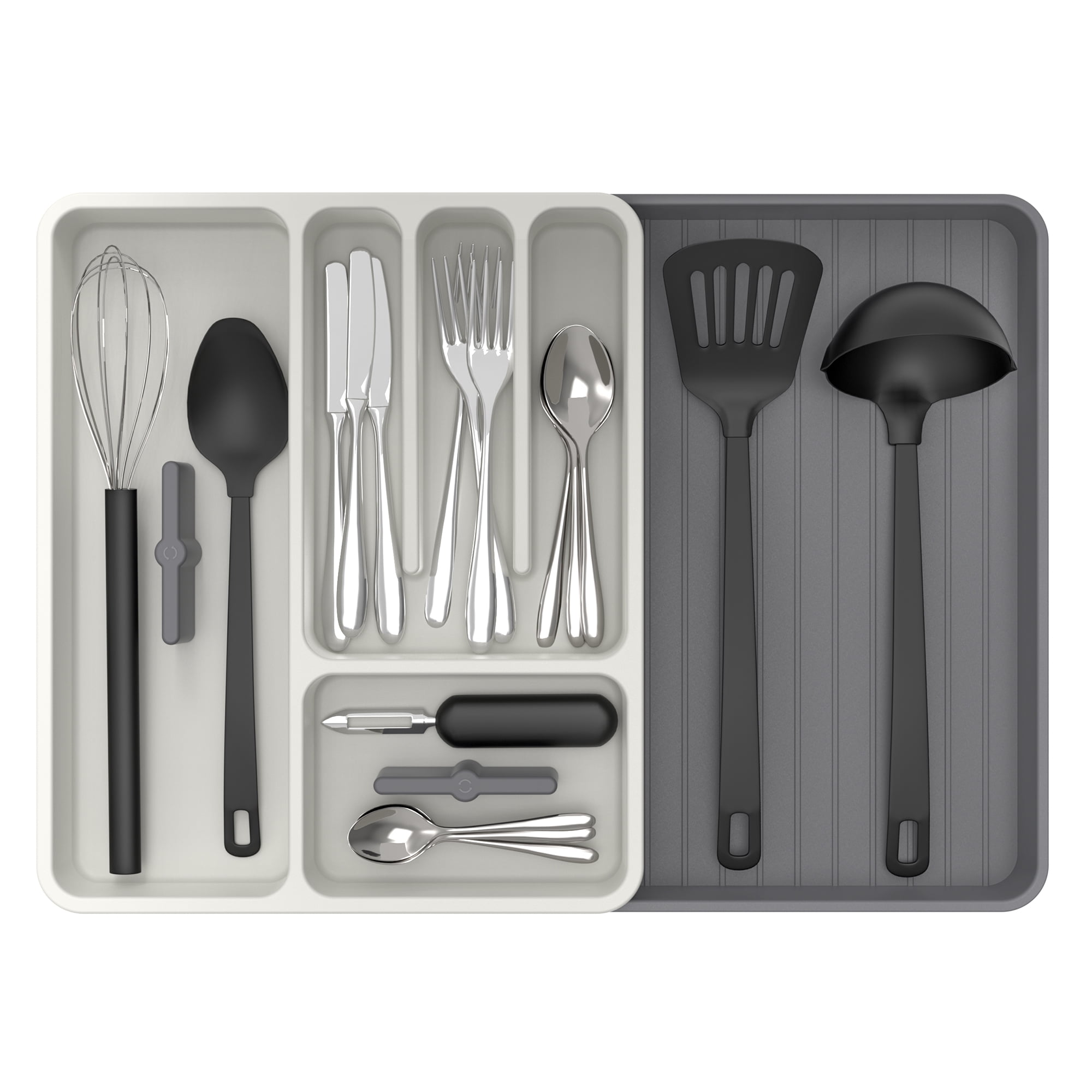 MR.Siga Expandable Silverware Organizer, Flatware Organizer for Drawer, Gray,15inch - Walmart.com
