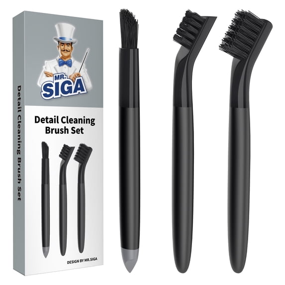 MR.SIGA Grout Cleaner Brush Set, Detail Cleaning Brush Set ,Crevice Cleaning Brush,Nylon Brush