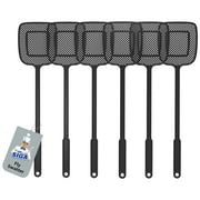 MR.Siga Heavy Duty Long Handle Fly Swatter, Black, 6 Pack