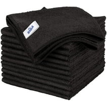 MR.Siga Microfiber Cleaning Cloth, All-Purpose Household Microfiber Clean Towels, Black, 12 count per pack