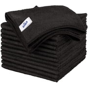 MR.SIGA Microfiber Cleaning Cloth, All-Purpose Household Microfiber Clean Towels, Black, 12 count per pack