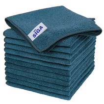 MR.Siga Microfiber Cleaning Cloth, All-Purpose Microfiber Towels, Streak Free Cleaning Rags, 12 Pack, Light Teal