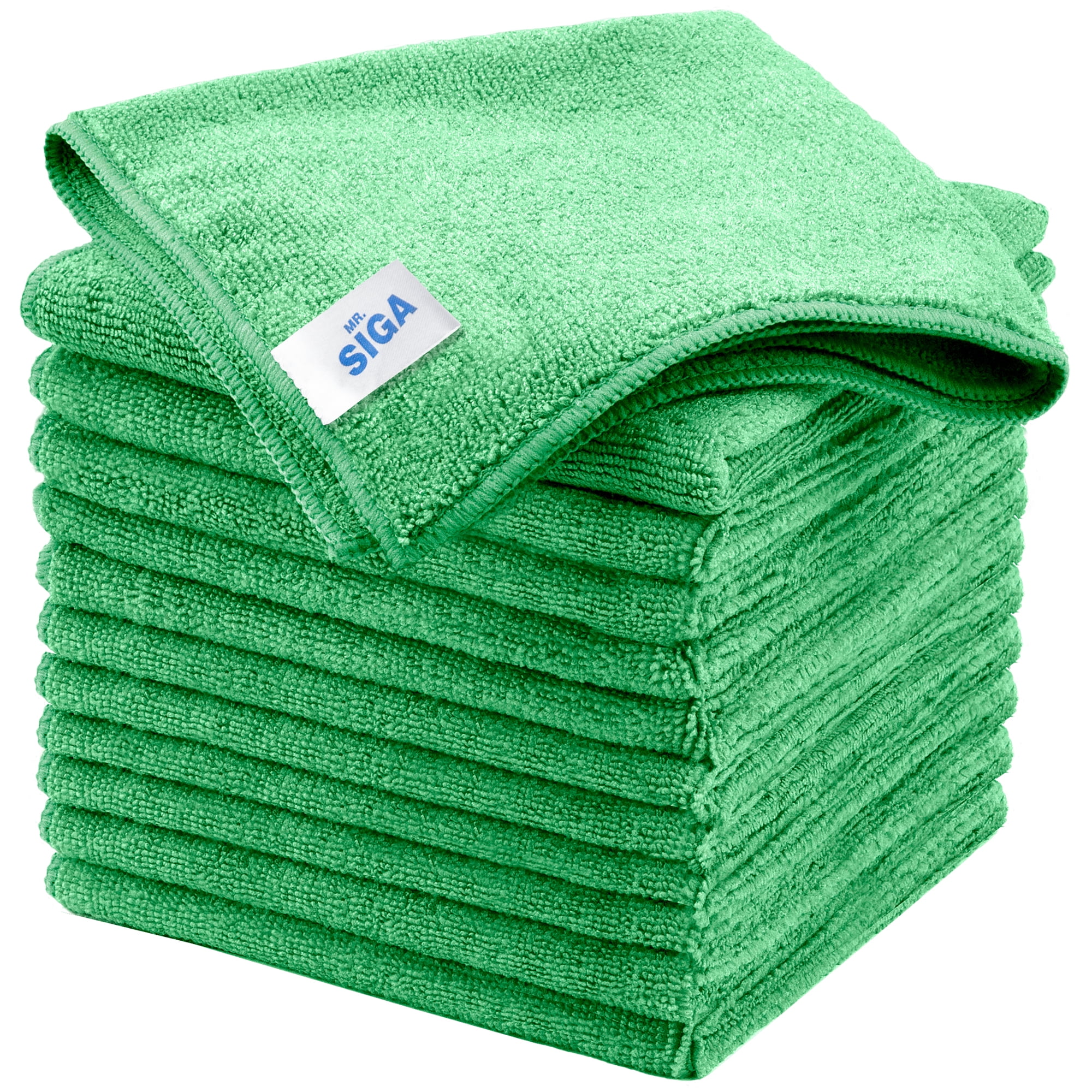 Restaurantware Clean Tek Green Microfiber Cleaning Cloth - 16 inch x 16 inch - 100 Count Box
