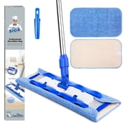 MR.SIGA Microfiber Mop for Hardwood, Laminate, Tile Floor Cleaning- 3 Reusable Pads and 1 Plastic Scraper Included