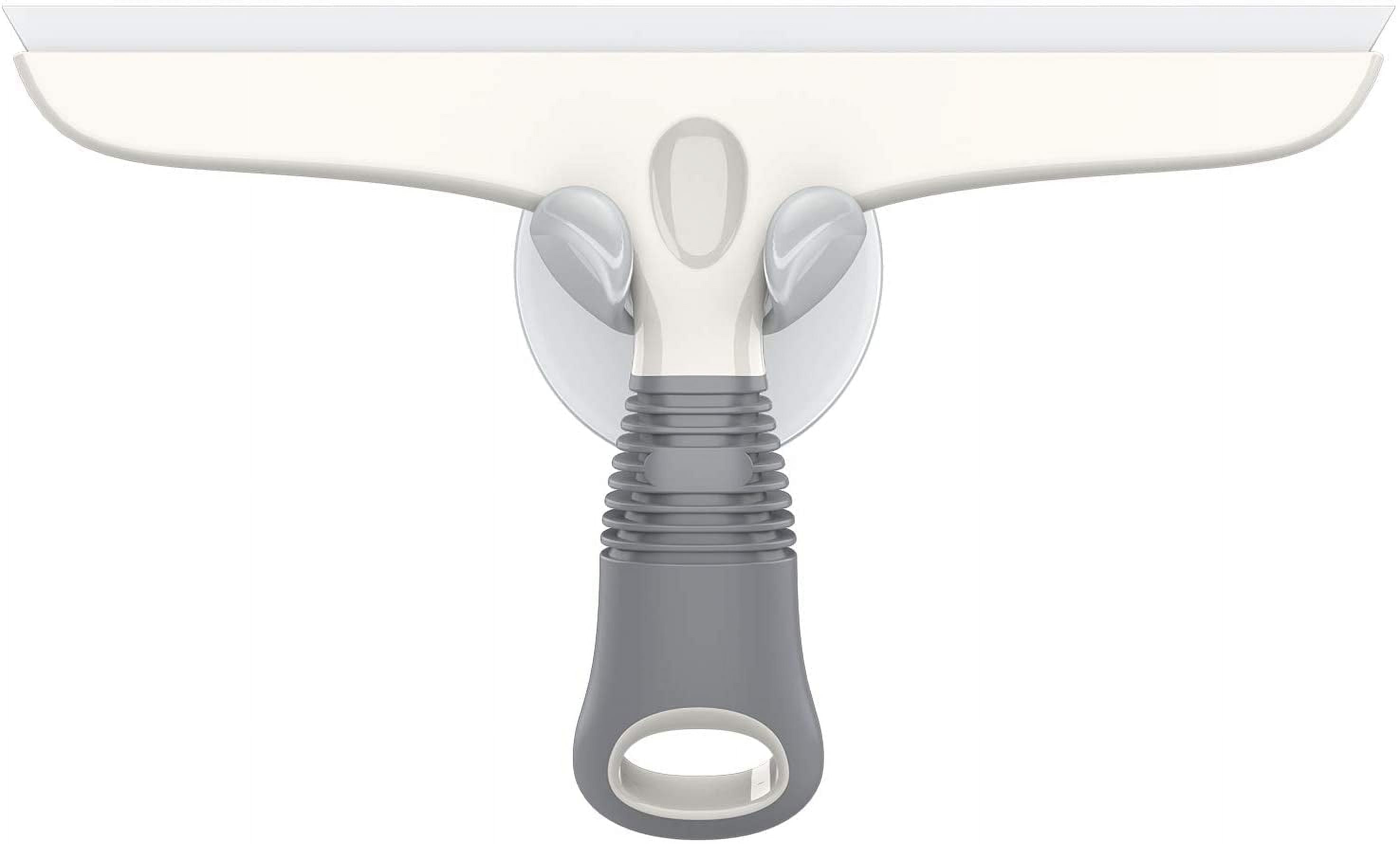 White and Gray 10-Inch Silicon Squeegee with Suction Hook