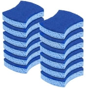 MR.Siga Non-Scratch Cellulose Scrub Sponge, Dual-Sided Dishwashing Sponge for Kitchen, 12 Pack