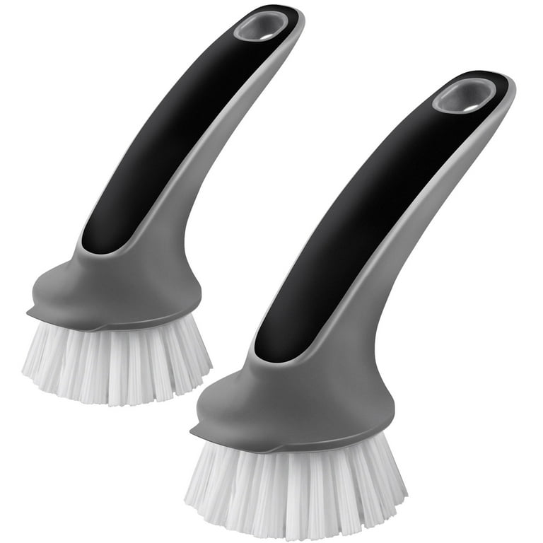 MR.SIGA Soap Dispensing Palm Brush, Kitchen Brush for Dish Pot Pan Sink  Cleaning, Pack of 2