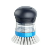 MR.Siga Soap Dispensing Palm Brush, Kitchen Brush for Dish Cleaning, 1 Pack, Navy,Nylon Brush