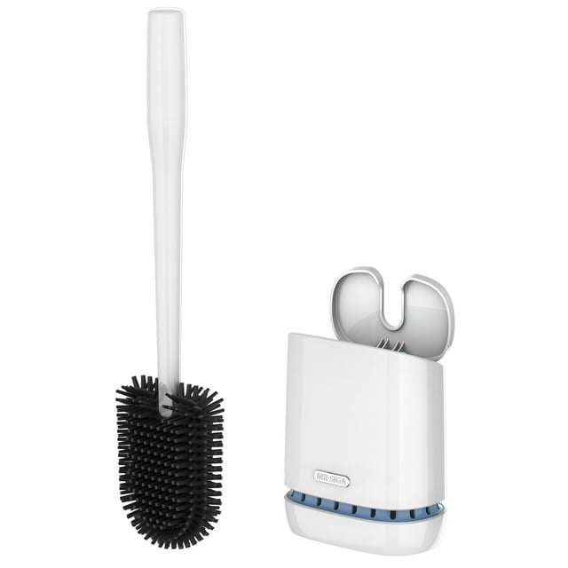 MR.Siga Toilet Bowl Brush and Holder, Wall Mounted Toilet Brush, White