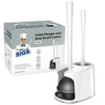 thumbnail image 1 of MR.Siga Toilet Plunger and Bowl Brush Set with Holder, Bathroom Cleaning ,White,1 Set,for Adult, 1 of 8