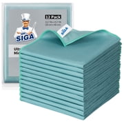 MR.SIGA Ultra Fine Microfiber Cloths for Glass, Pack of 12, 35 x 40cm 13.7" x 15.7"