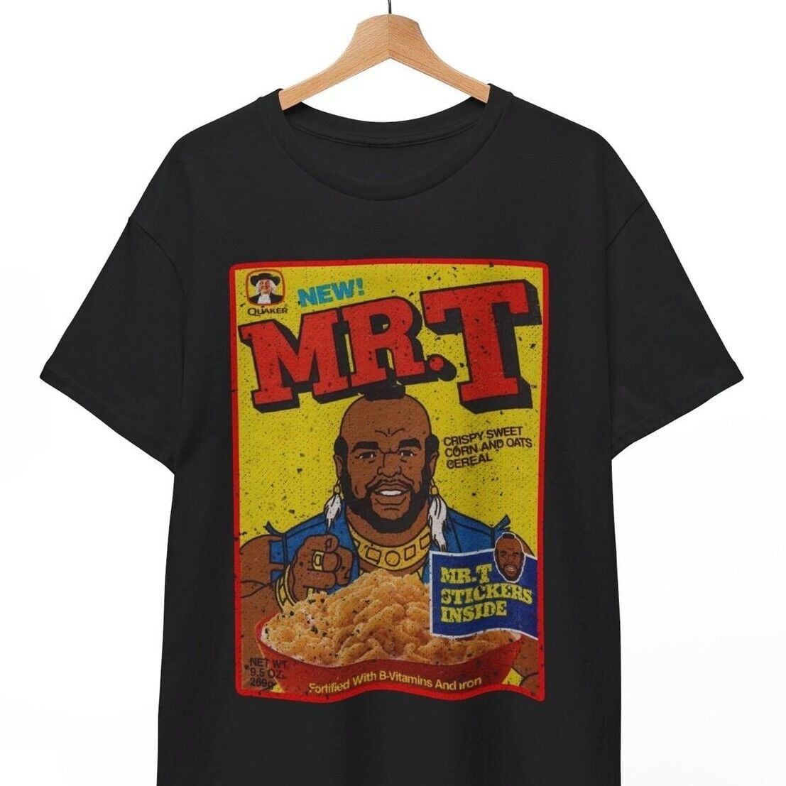 MR T CEREAL T-Shirt, Fun 80s Tv, Mr T ba baracus run Gmc hannibal face,  Unisex - Walmart.com
