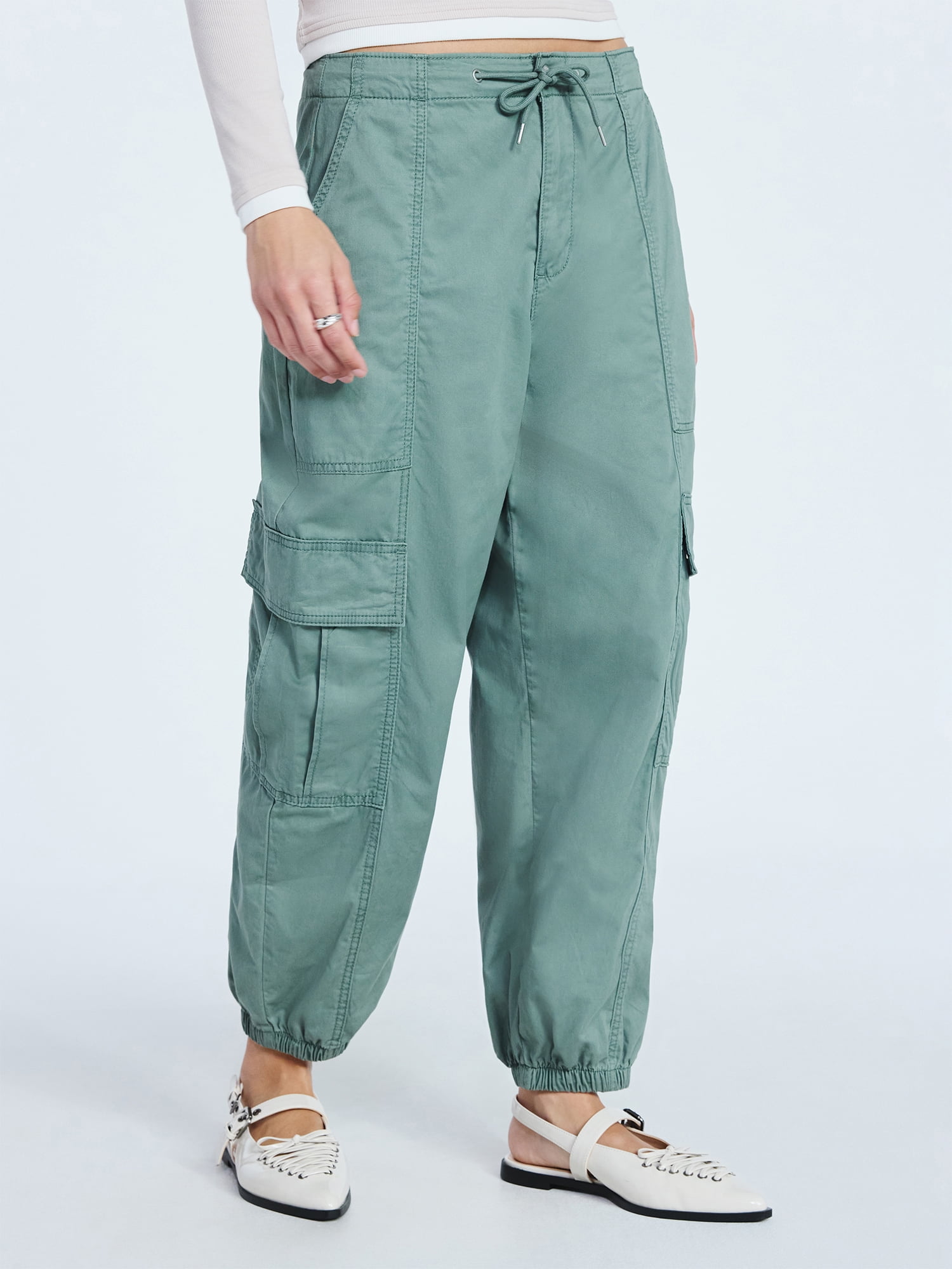Scoop Women’s and Women's Plus Cotton Utility Jogger Pants, Sizes XS-4X