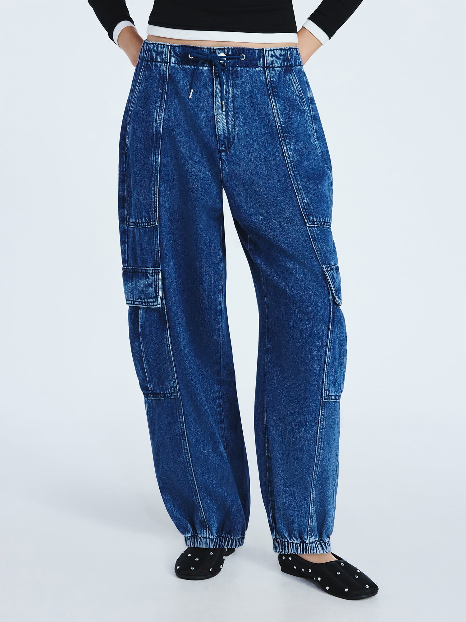 Scoop Women’s and Women's Plus Cotton Utility Jogger Pants, Sizes XS-4X