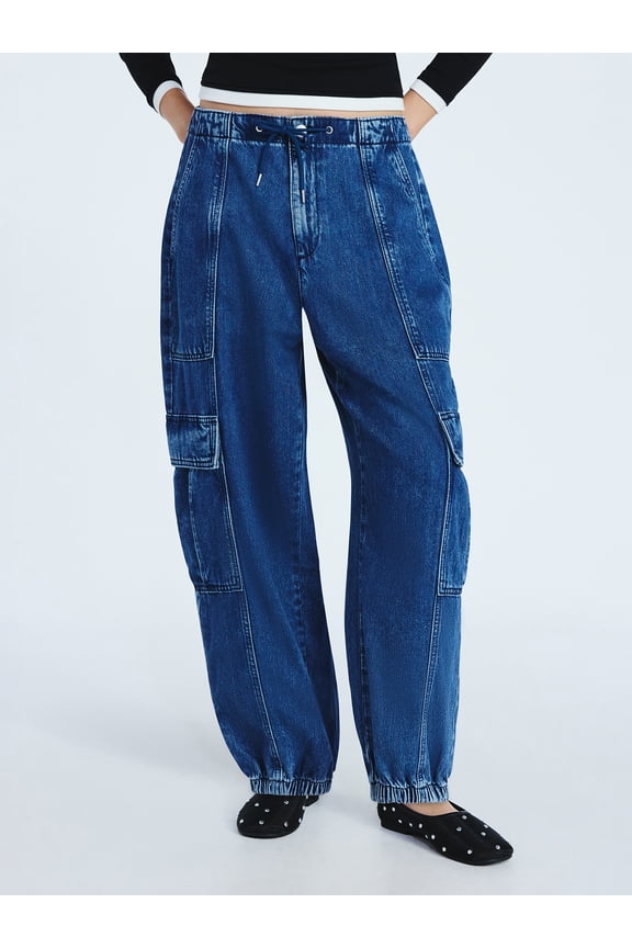 Women’s and Women's Plus Cotton Utility Jogger Pants, Sizes XS-4X